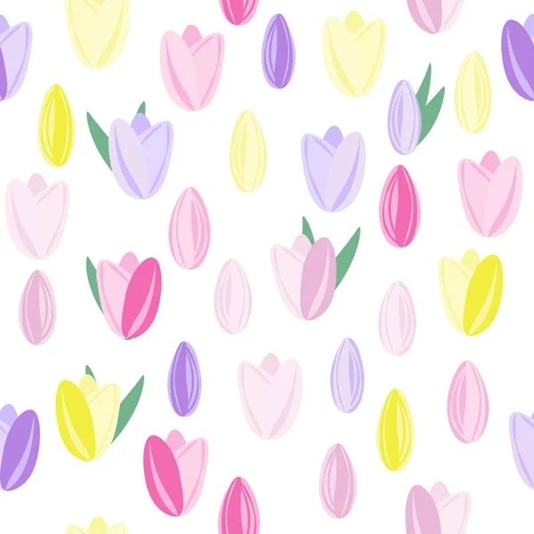 Patrón sin costuras de brotes de tulipán . — Archivo Imágenes Vectoriales