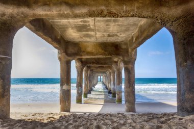 Manhattan beach, California, İskelenin altındaki göster