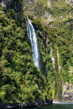 Milford ses, resim cruise feribotta alınan yüksek şelale.