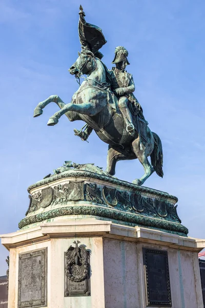 Vídeň Rakousko Říjen 2019 Památník Prince Eugena Před Palácem Hofburg — Stock fotografie