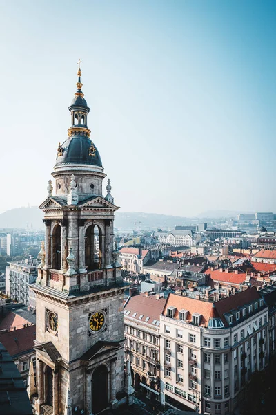 Rooftop View Stephen Basilica Budapest City Center Clocktower — 스톡 사진