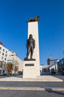 Bratislava, Slovakya - Ekim 2019: Bratislav 'da General Milan Rastislav Stefanik' in heykeli