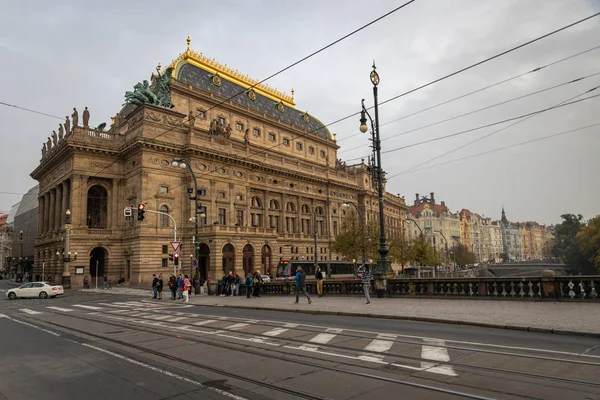 Praha Říjen 2019 Krásná Budova Národního Divadla Praze — Stock fotografie