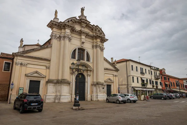 Chioggia Itálie Říjen 2019 Katedrála Staré Budovy Města Chioggia Benátsku — Stock fotografie