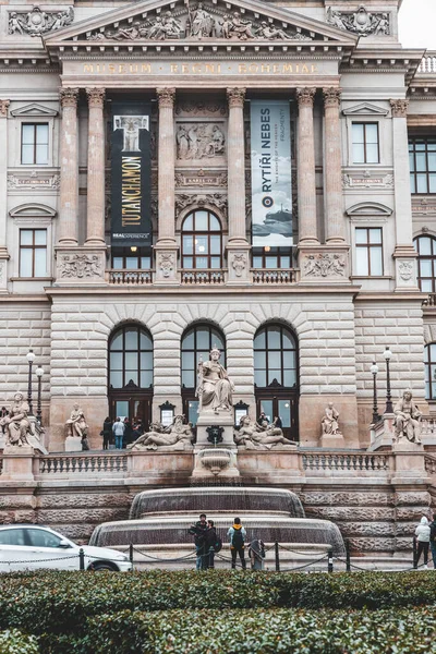 프라지 Czech Republic November 2019 National Museum Historical Building Facade — 스톡 사진