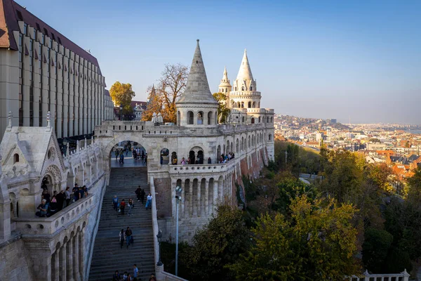 Budapest Hongrie Octobre 2019 Touristes Plate Forme Observation Dans Célèbre — Photo