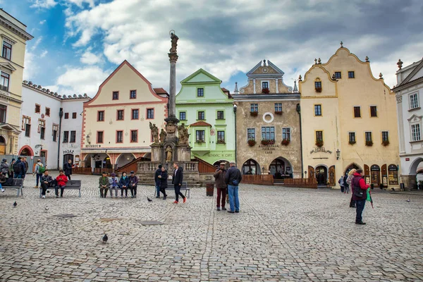 Cesky Krumlov Τσεχικη Δημοκρατια Οκτωβριοσ 2019 Κεντρική Πλατεία Cesky Krumlov — Φωτογραφία Αρχείου