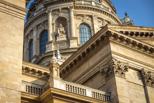 Bazilika Štěpána Detaily Fasády Slavné Turistické Místo Budapešti — Stock fotografie