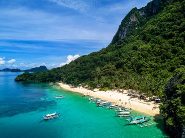 DJI Mavic Drone Pictures over Elnido Island Hopping tours clipart