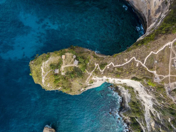 Vista Del Dron Playa Atuh Nusa Penida Aérea Bali — Foto de Stock