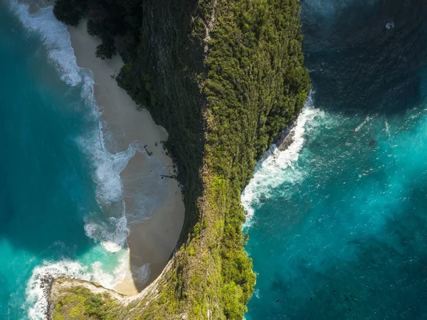 Kelingking Beach Aerial Empty Beach View — Stock Photo, Image