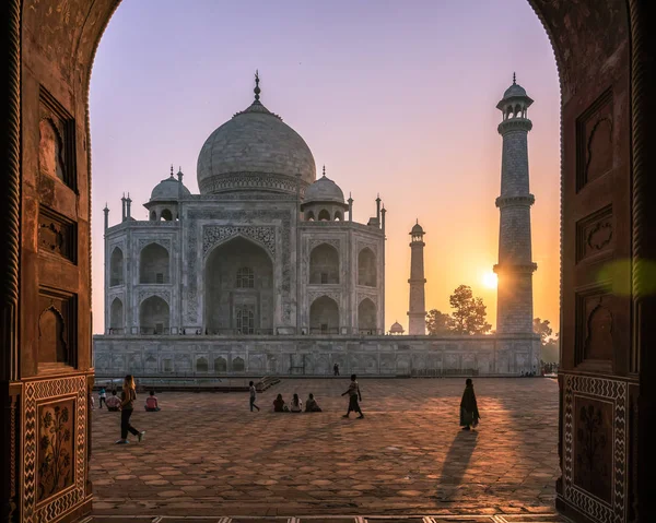 Krásný Taj Mahal Jeden Sedmi Světových Divů Agra Indie — Stock fotografie