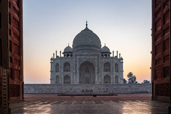 Vackra Taj Mahal Sju Världsunderverk Agra Indien — Stockfoto