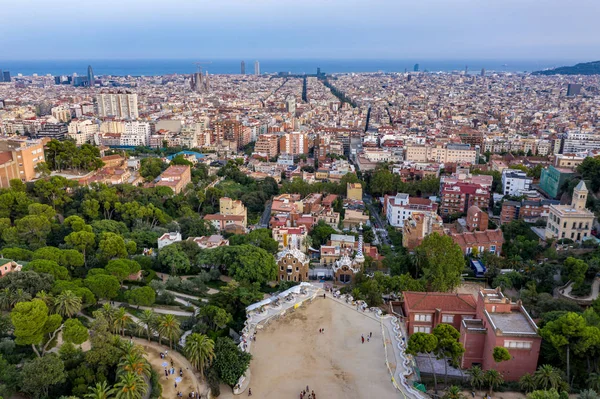 Park Aerial View Barceloně Španělsko — Stock fotografie