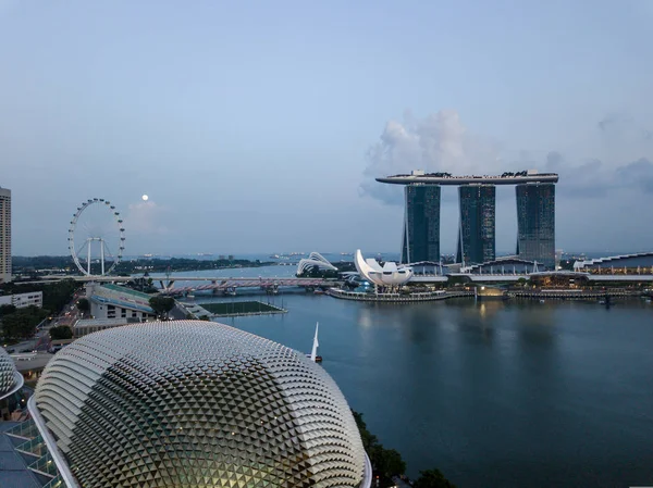 Niesamowity Widok Panoramiczny Panoramę Singapuru Drapaczem Chmur Marina Bay Sands — Zdjęcie stockowe