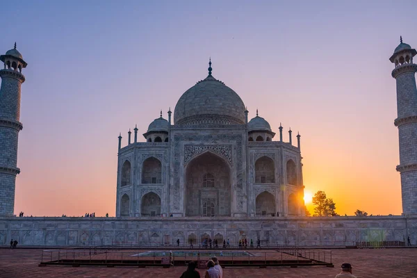 Vista Perspectiva Del Mausoleo Taj Mahal Una Las Siete Maravillas — Foto de Stock