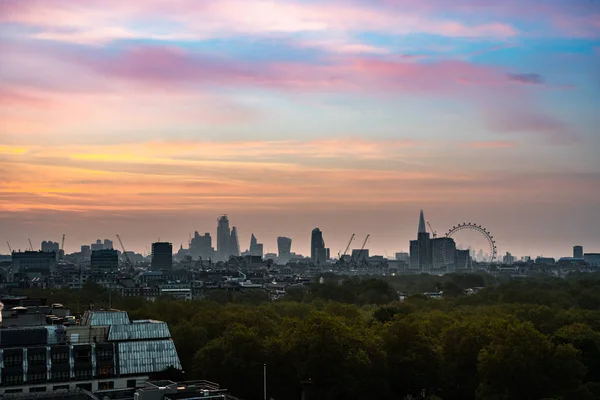 Bellissimo Paesaggio Londra Notte Con Architettura Urbana — Foto Stock