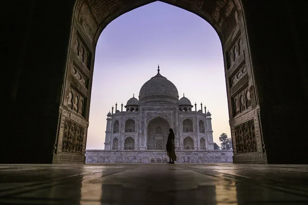 Mundo Maravilla Taj Mahal Amanecer — Foto de Stock