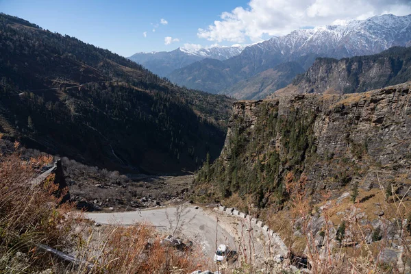 Vista Della Valle Del Tosh Nel Nord Dell India Montagne — Foto Stock