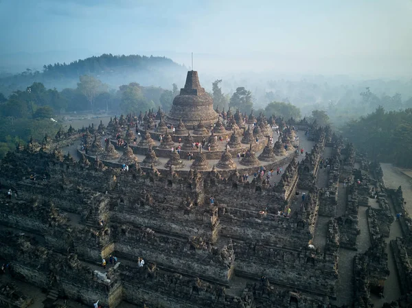 Templo Borobudur Templo Budista Mahayana Situado Cerca Muntilan Isla Java —  Fotos de Stock