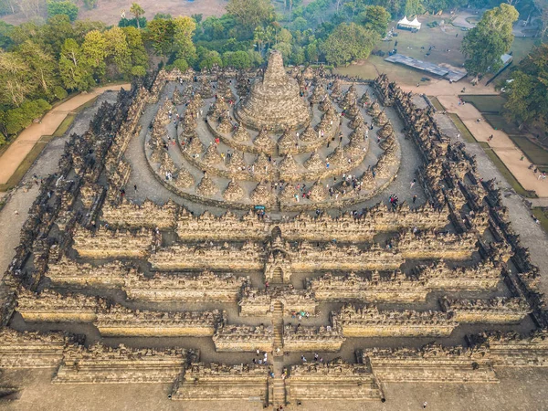 Widok Słynnej Świątyni Borobudur Yogyakarta Jawa Indonezja — Zdjęcie stockowe