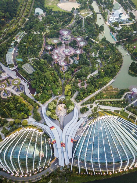 Arial Kilátás Egyik Erősen Urbanizált Város Állam Szingapúr Délkelet Ázsiában — Stock Fotó