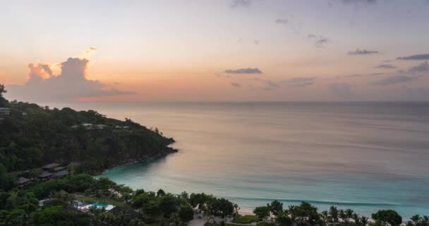 Sunset Time Lapse Videó Óceán Kilátás Mahe Island Seychelles — Stock videók