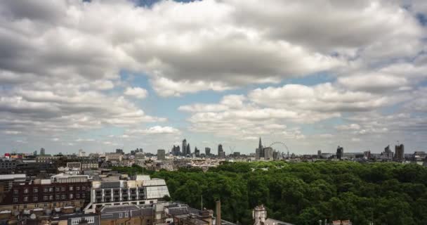 London City Time Lapse Відео Про Хмари Швидко Рухаються — стокове відео