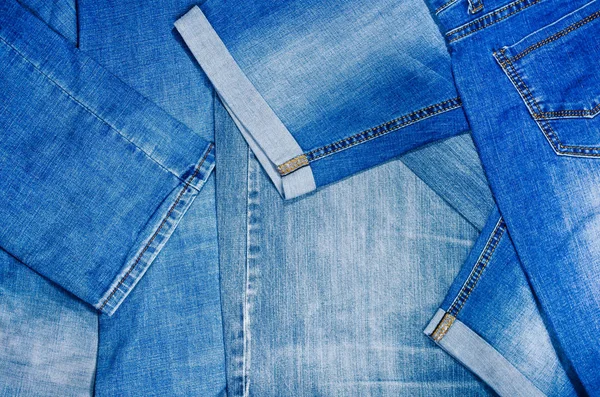 Kot pantolon. Mavi Tekstil. Denim. Arka plan. Doku.