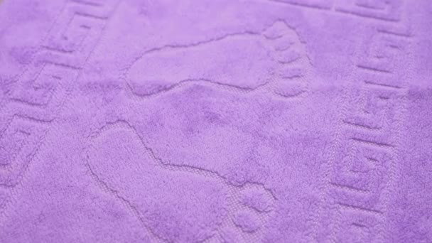 Perfect Clean Female Feets Steps Mat Closeup Beautiful Feets — Stock Video