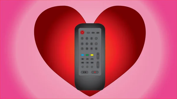 Expression of love for the remote control. — Stock Vector
