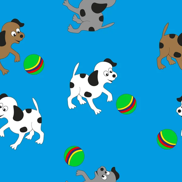 Küçük köpekleri topla oynamak.