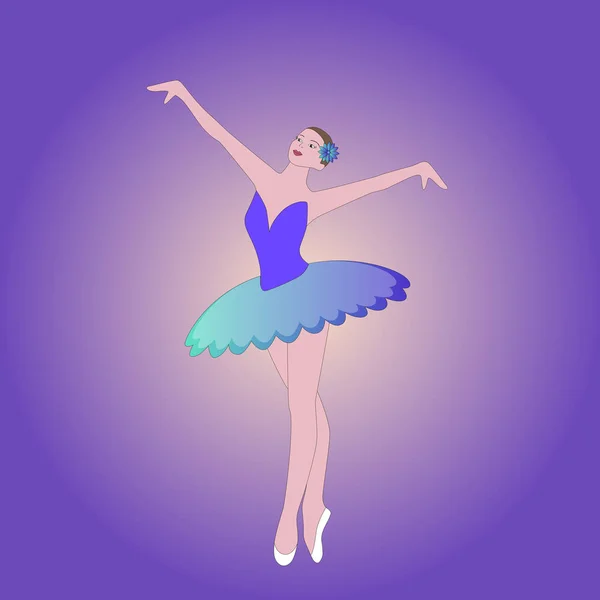 Belle mince jolie fille ballerine . — Image vectorielle