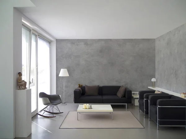 Living room with concrete wall — Stock Photo, Image