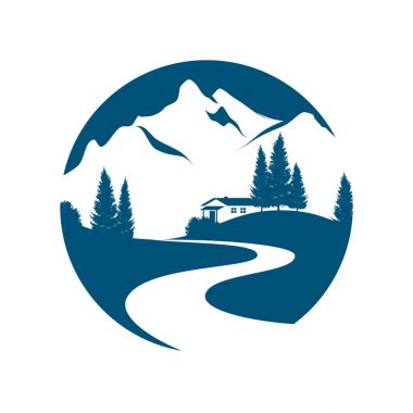 mountain landscape vector emblem clipart