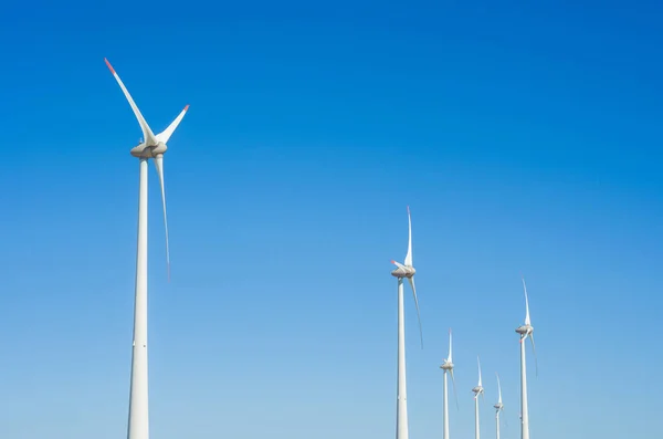 Great Concept Renewable Sustainable Energy Wind Field Wind Turbines Producing Stock Image
