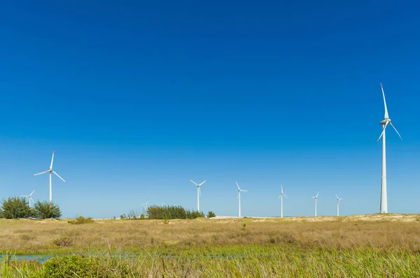 Great Concept Renewable Sustainable Energy Wind Field Wind Turbines Producing Stock Image