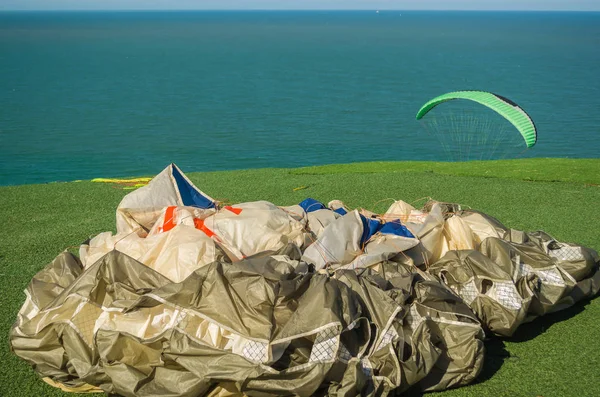 Camboriu Brasil Dezembro 2017 Estudantes Praticando Parapente Colina — Fotografia de Stock