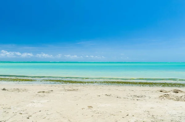 Hermosa vista de la playa de Maceio con sus aguas azules del Caribe — Foto de Stock