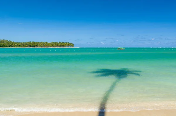 Holiday shadow, beautiful image of Carneiros beach in Pernanbuco — Stock Photo, Image