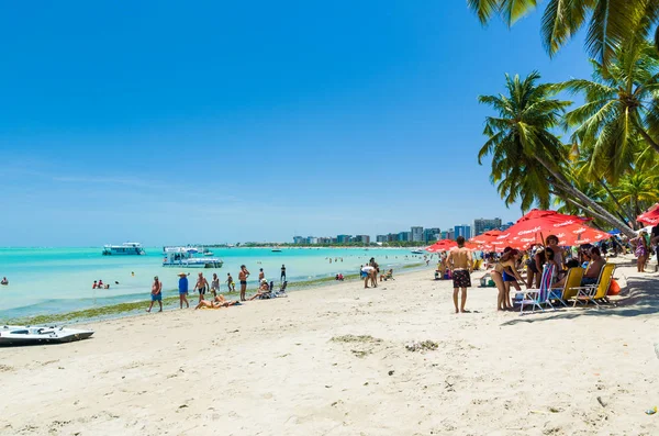 Gorgeous view of Maceio beach with its Caribbean blue waters — Stock Photo, Image