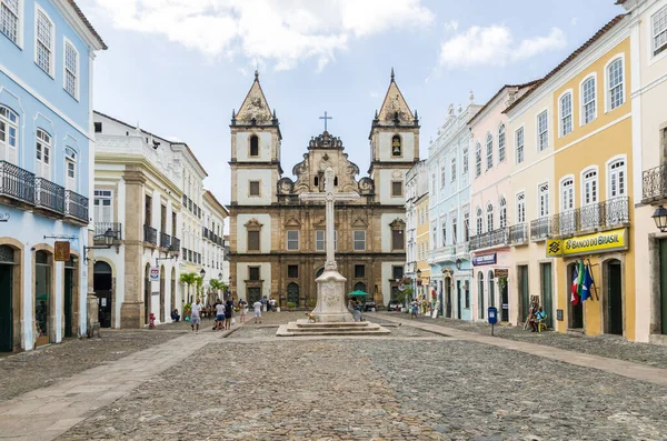 Bright sunny view of the historic tourist center of Pelourinho, Stock Picture