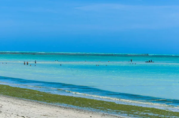 Gorgeous view of Maceio beach with its Caribbean blue waters Royalty Free Stock Images