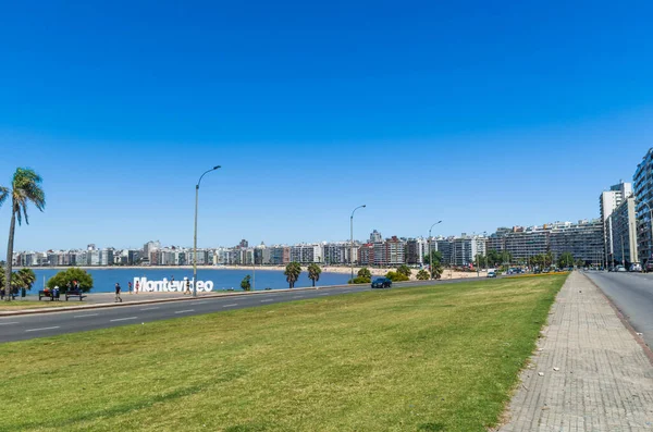 Montevideo Uruguay Diciembre 2015 Lugar Emblemático Playa Pocitos Que Ubican — Foto de Stock