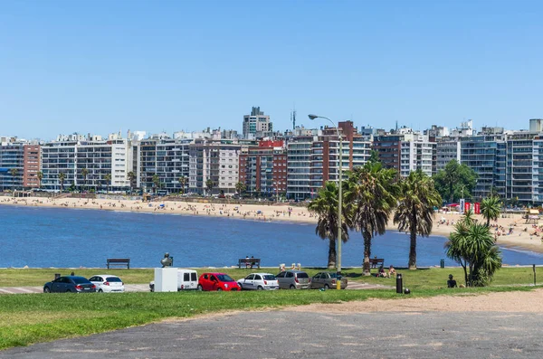 Montevideo Uruguay Diciembre 2015 Lugar Emblemático Playa Pocitos Que Ubican — Foto de Stock