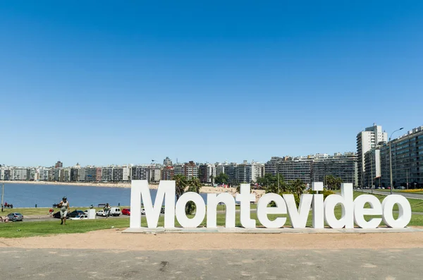 Montevideo Uruguay Dezember 2015 Wahrzeichen Strand Von Pocitos Dem Sich — Stockfoto