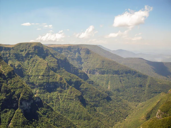 Beautiful Landscape Fortaleza Canyon Green Rainforest Cambara Sul Rio Grande — Stock Photo, Image