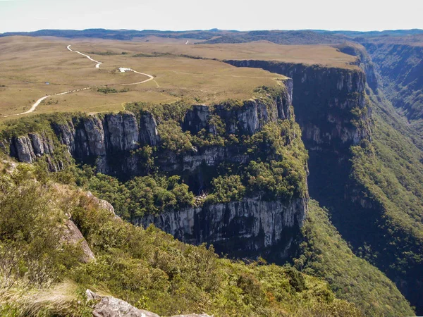Prachtig Landschap Van Fortaleza Canyon Groen Regenwoud Cambara Sul Rio — Stockfoto