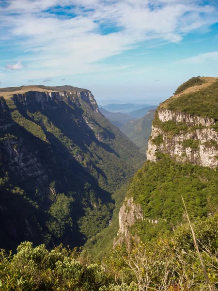 Beau Paysage Fortaleza Canyon Forêt Tropicale Verte Cambara Sul Rio — Photo