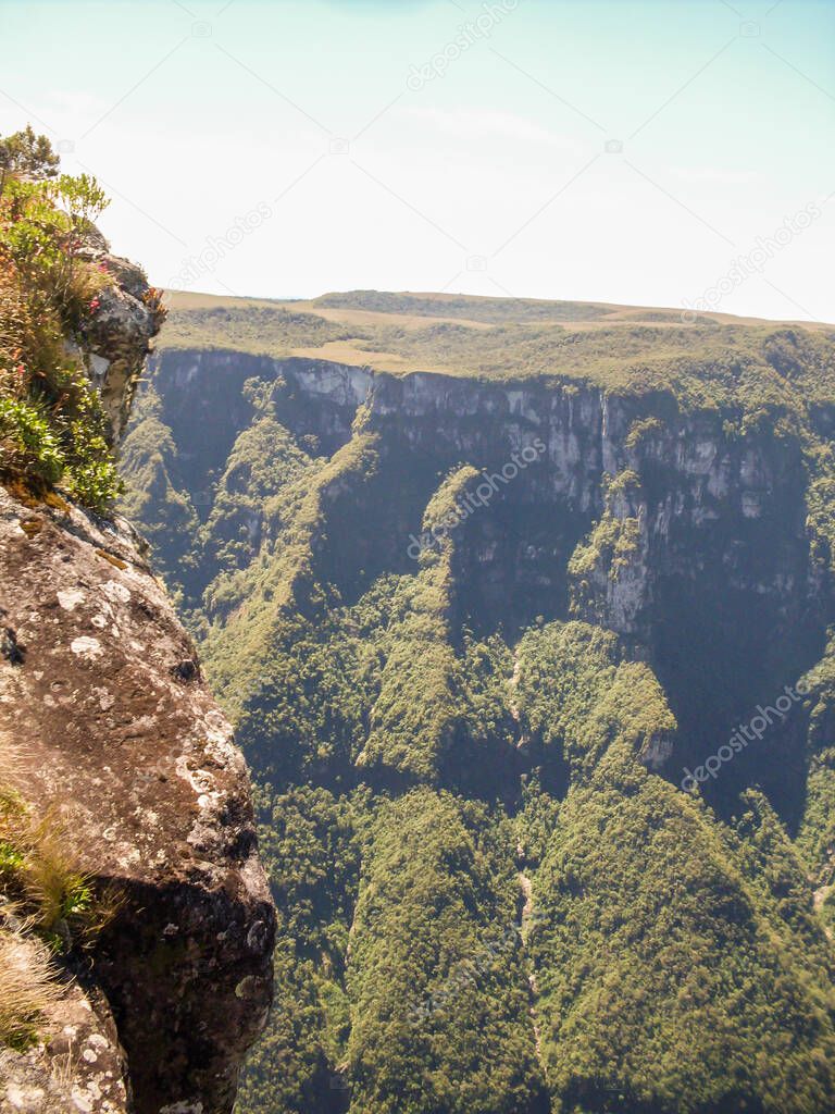 Beautiful landscape of Fortaleza Canyon and green rainforest, Cambara do Sul, Rio Grande do Sul, Brazil